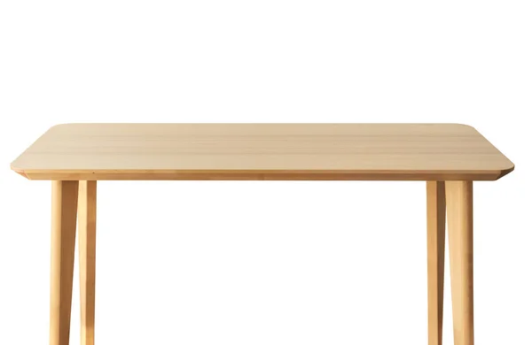 白色背景的空而轻的木制桌面 — 图库照片