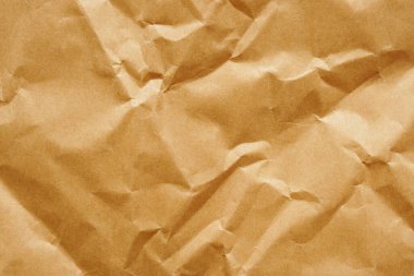 Kahverengi buruşmuş kağıt geri dönüştürülmüş Kraft yaprak dokusu arka planı