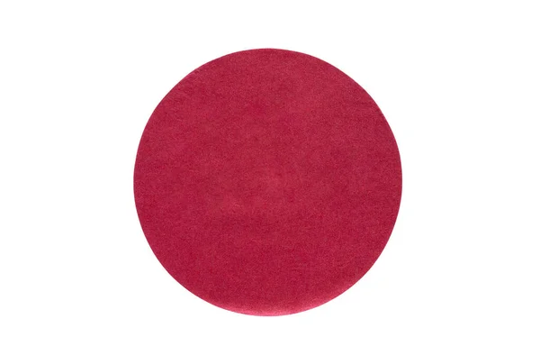 Красная Круглая Бумажная Этикетка Белом Фоне — стоковое фото