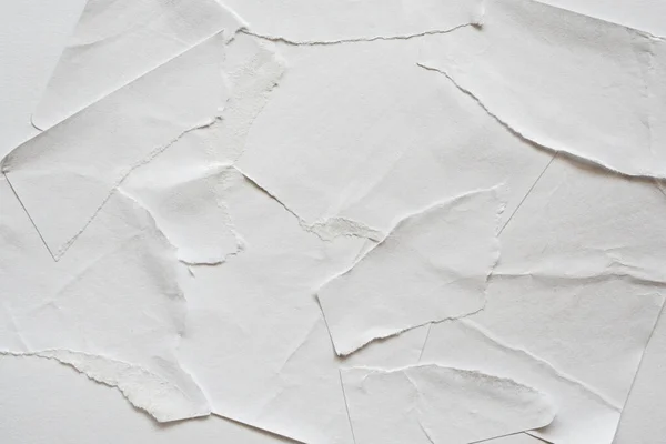 Blank White Torn Damaged Paper Poster Texture Background — Stock Photo, Image