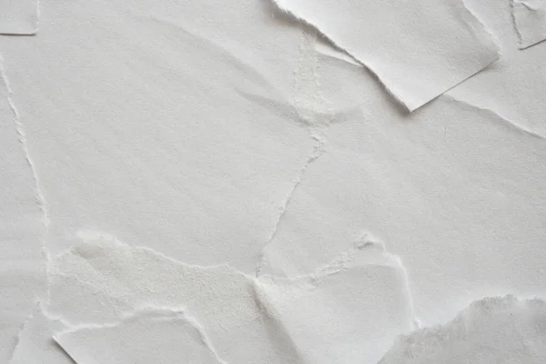 Blanco Blanco Rasgado Papel Dañado Cartel Textura Fondo — Foto de Stock
