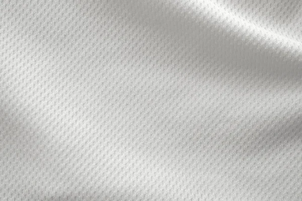 Branco Roupas Esportivas Tecido Jersey Futebol Camisa Textura Vista Superior — Fotografia de Stock