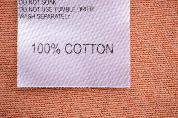 Cuidado Ropa Blanca Instrucciones Lavado Etiqueta Ropa Camisa Algodón — Foto de Stock
