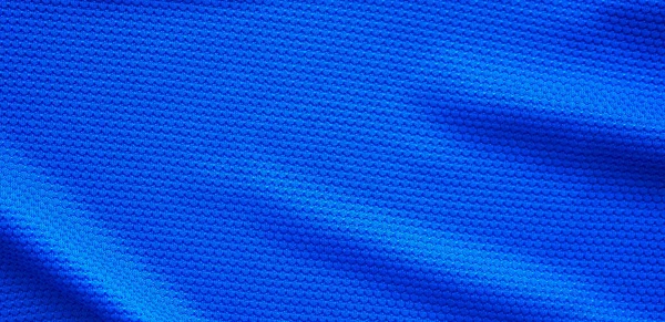 Tissu Maillot Football Bleu Texture Vêtements Sport Fond Vue Rapprochée — Photo