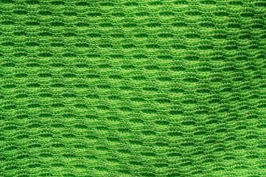 Yeşil spor giysileri, futbol gömleği forma deseni, kapatın.