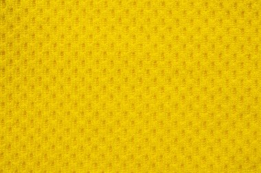 Sarı spor kıyafetleri, futbol gömleği forma deseni, kapatın.