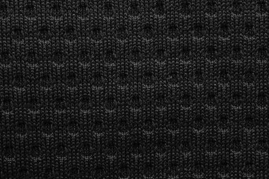 Siyah spor giysileri futbol gömleği forma deseni yakın çekim