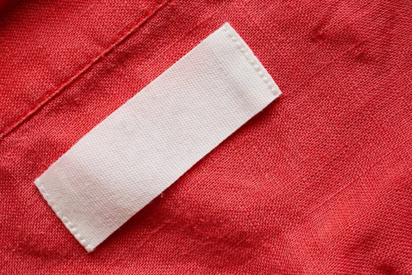 Blanco Kleding Label Linnen Shirt Textuur Achtergrond — Stockfoto
