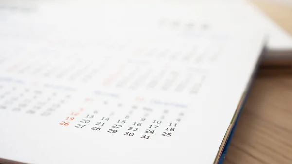 Cerrar Las Fechas Página Del Calendario Resumen Borroso Fondo Planificación — Foto de Stock