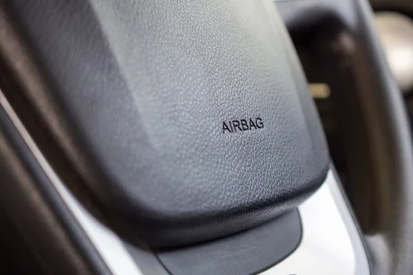 Sinal Airbag Segurança Volante Carro — Fotografia de Stock