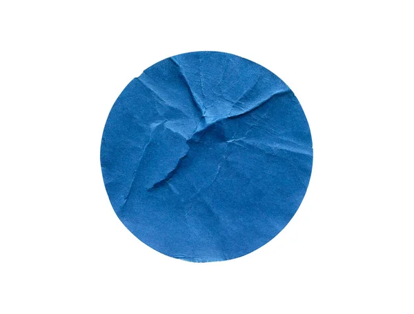 Blank Niebieski Okrągły Klej Etykieta Naklejki Papieru Izolowane Białym Tle — Zdjęcie stockowe