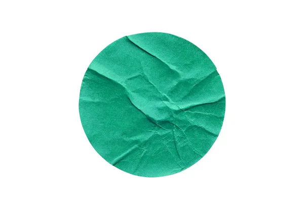 Etichetta Adesiva Bianca Verde Rotonda Isolata Sfondo Bianco — Foto Stock