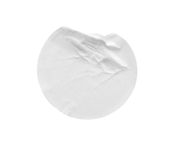 Label Stiker Kertas Bulat Putih Kosong Yang Diisolasi Pada Latar — Stok Foto