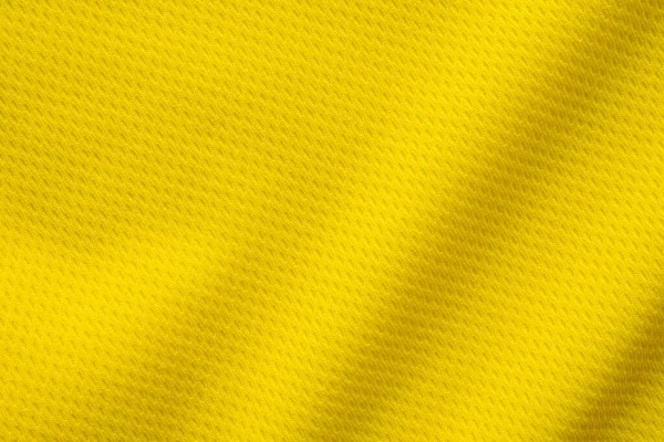 Gelbe Sportbekleidung Stoff Fußballhemd Jersey Textur Nahaufnahme — Stockfoto