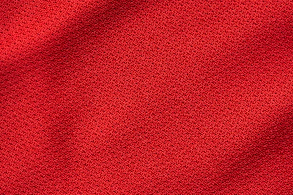 Abbigliamento Sportivo Rosso Tessuto Jersey Calcio Texture Primo Piano — Foto Stock
