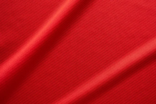 Red Sports Clothing Fabric Football Jersey Texture Close — Stock Photo, Image