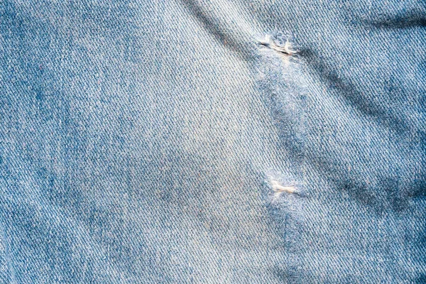 Denim Blue Jeans Torn Fashion Design Textur Close Hintergrund Von — Stockfoto