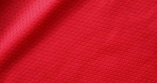 Czerwona Odzież Sportowa Tkanina Piłka Nożna Koszulka Jersey Tekstury Zbliżenie — Zdjęcie stockowe