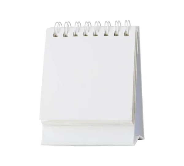 White Blank Paper Desk Calendar Mockup Isolated White Background Clipping — Stock Photo, Image