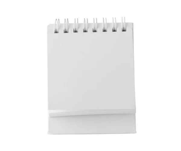 White Blank Paper Desk Calendar Mockup Isolated White Background Clipping — Stock Photo, Image