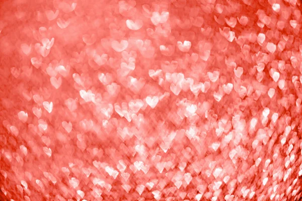 Абстрактный Красный Блеск Сверкает Сердцем Bokeh Свет Фона Валентина — стоковое фото