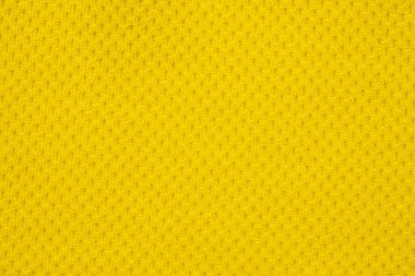 Sarı spor kıyafetleri, futbol gömleği forma deseni, kapatın.