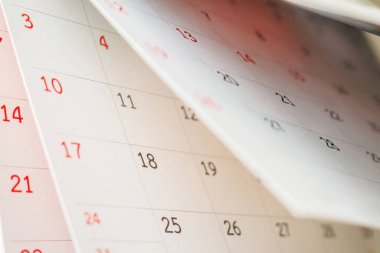 Takvim sayfası çevirme sayfası ofis masası arkaplan iş takvimi randevu planlama konseptini kapat