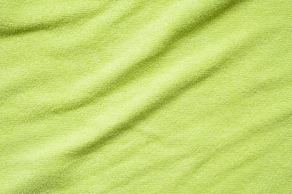 Grön Handduk Tyg Textur Yta Närbild Bakgrund — Stockfoto