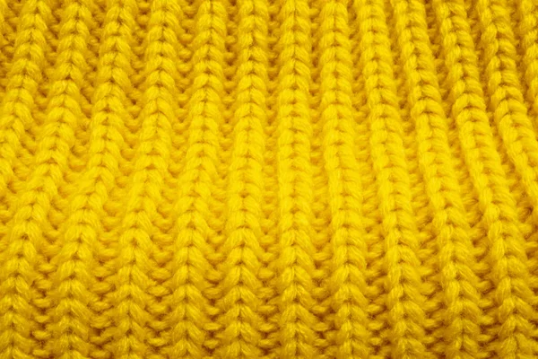 Jaune Tricot Laine Texture Fond — Photo