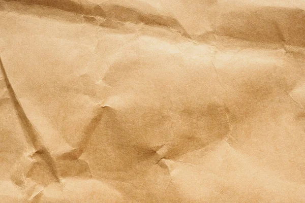 Kahverengi Buruşmuş Kağıt Geri Dönüştürülmüş Kraft Yaprak Dokusu Arka Planı — Stok fotoğraf