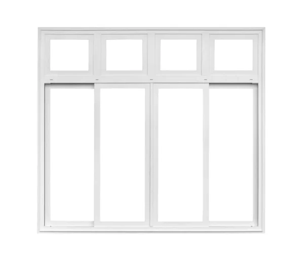Echte Moderne Huis Raamkozijn Geïsoleerd Witte Achtergrond Met Clipping Pad — Stockfoto