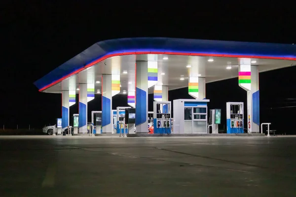 Gasolinera Por Noche — Foto de Stock