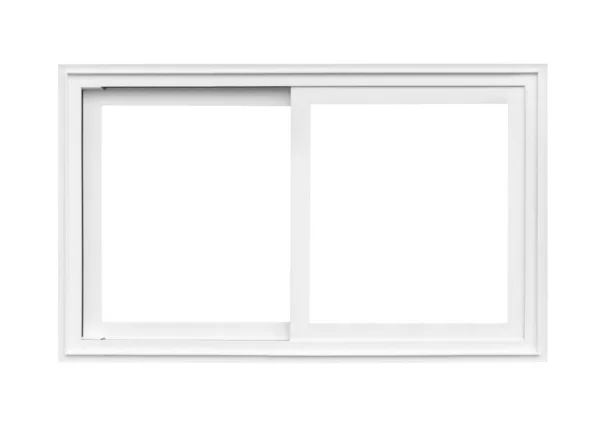 Cornice Finestra Vera Casa Moderna Isolata Sfondo Bianco Con Percorso — Foto Stock