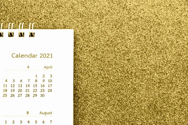 Szczęśliwego Nowego Roku 2021 Strony Kalendarza Zbliżyć Tle Blask Złota — Zdjęcie stockowe