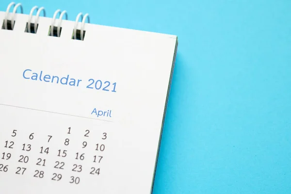 Calendrier Page 2021 Close Blue Background Business Planning Rendez Vous — Photo