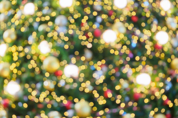 Abstract Christmas Holiday Festive Gold Bokeh Light Tree Blurred Background — Stock Photo, Image