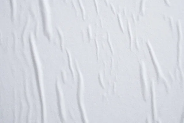 Puste Białe Pogniecione Gniecione Tło Plakatu Papieru Tekstury — Zdjęcie stockowe