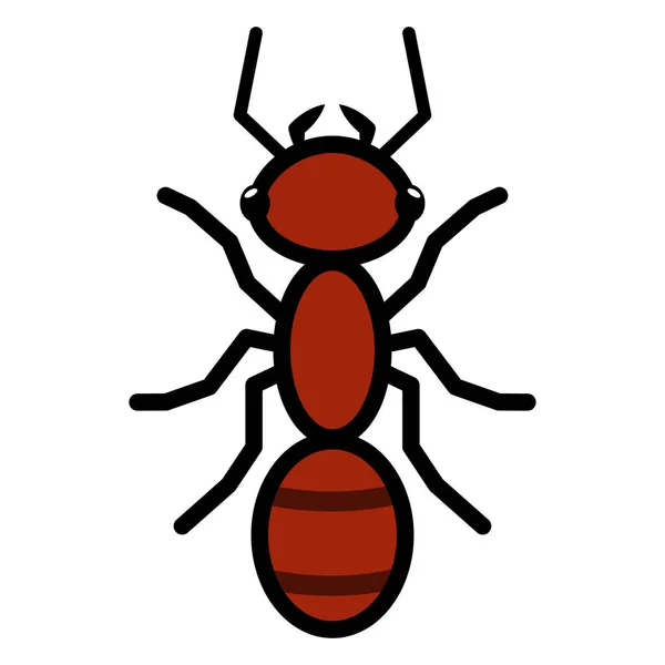 Κόκκινο Σύμβολο Σύμβολο Σύμβολο Μυρμήγκι Σύμβολο Ένα Απλό Κόκκινο Μυρμήγκι — Διανυσματικό Αρχείο