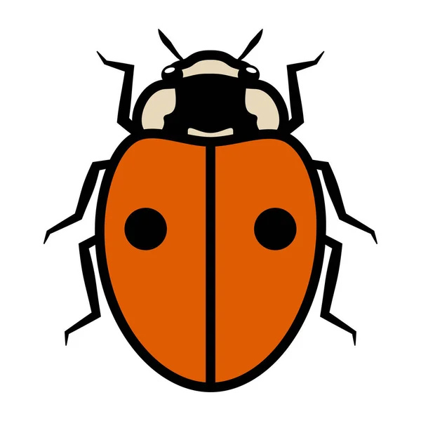 Значок Логотипу Ladybug Двома Чорними Плямами Ілюстрація Сонечка Ізольована Основному — стоковий вектор