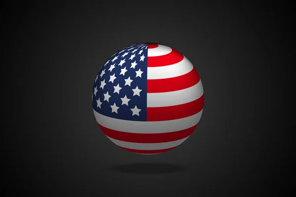 Drapeau Des États Unis Dans Une Balle Ronde Vecteur Illustration — Image vectorielle