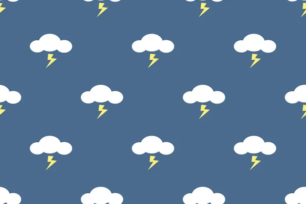 Cloud Lightning Seamless Pattern Vector Illustration — Stockový vektor