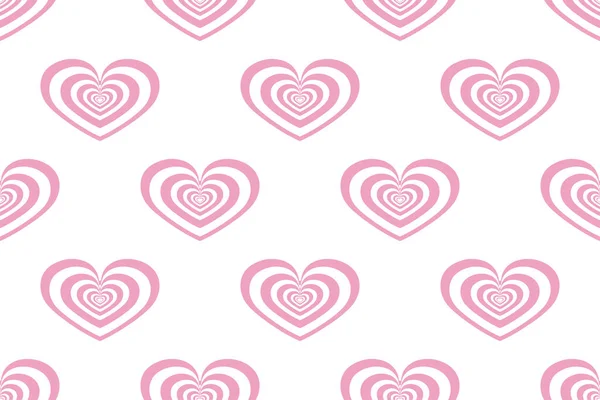 Розовая Форма Сердца Бесшовный Узор Вектор Иллюстрация — стоковый вектор