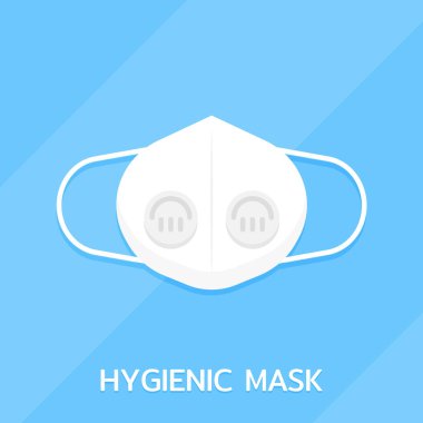 Hijyenik maske düz tasarım ögesi, Simge, Vektör ve Görüntü.