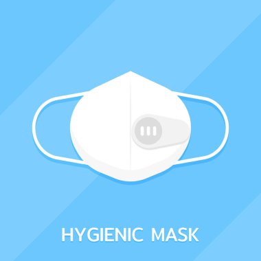 Hijyenik maske düz tasarım ögesi, Simge, Vektör ve Görüntü.