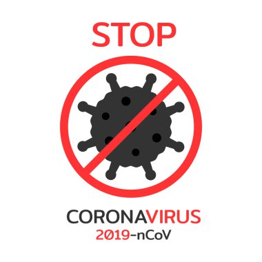 Coronavirus kampanyasının grafik tasarımını, vektör ve illüstrasyonunu durdur.
