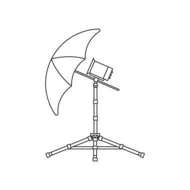 Stüdyo ışıklandırma simgesi, düz tasarım.