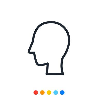 İnsan kafası simgesi, Vektör ve Görüntü.