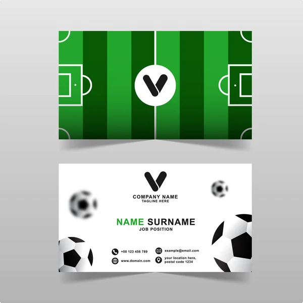 Moderne Visitekaartje Vector Template Voetbal Concept Vector — Stockvector