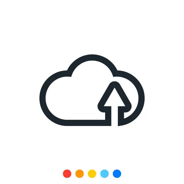 Cloud Outline Icoon Cloud Uploaden Icoon — Stockvector