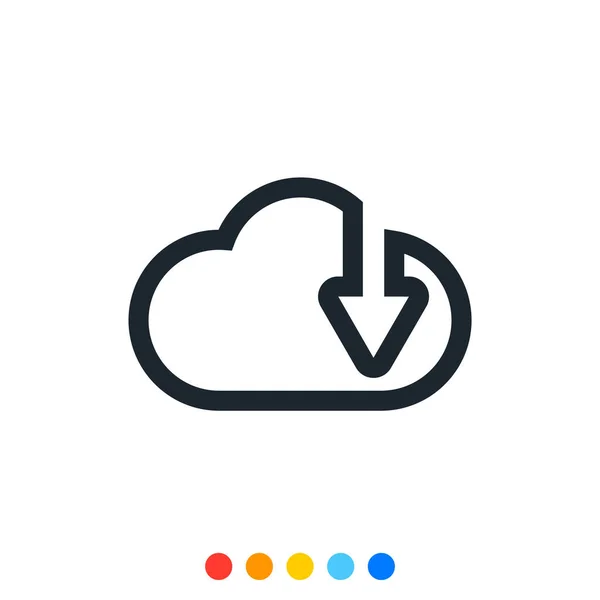Εικονίδιο Περιγράμματος Cloud Εικονίδιο Λήψης Cloud — Διανυσματικό Αρχείο